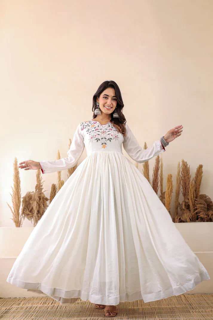 FESTIVAL SPECIAL CHINON GOWN WITH DUPATTA(WD46)