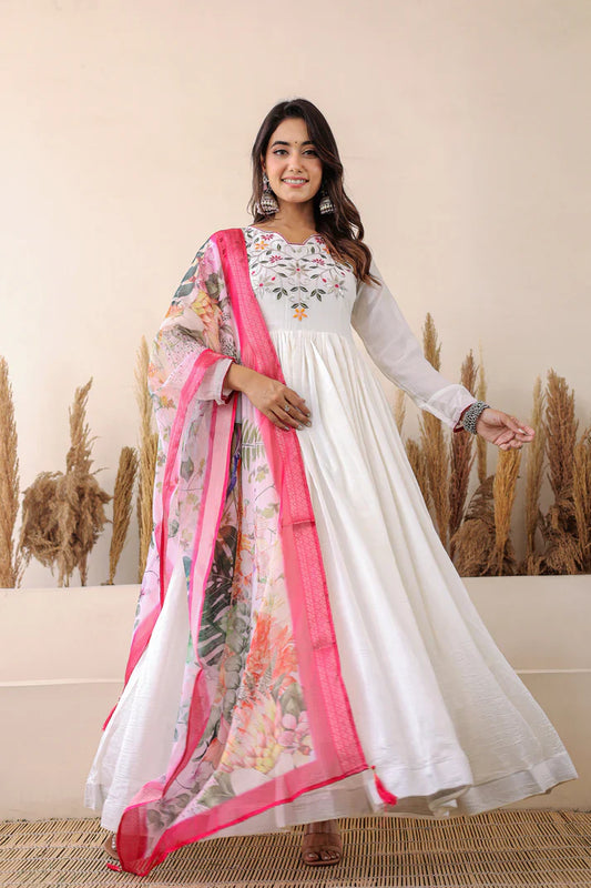 FESTIVAL SPECIAL CHINON GOWN WITH DUPATTA(WD46)