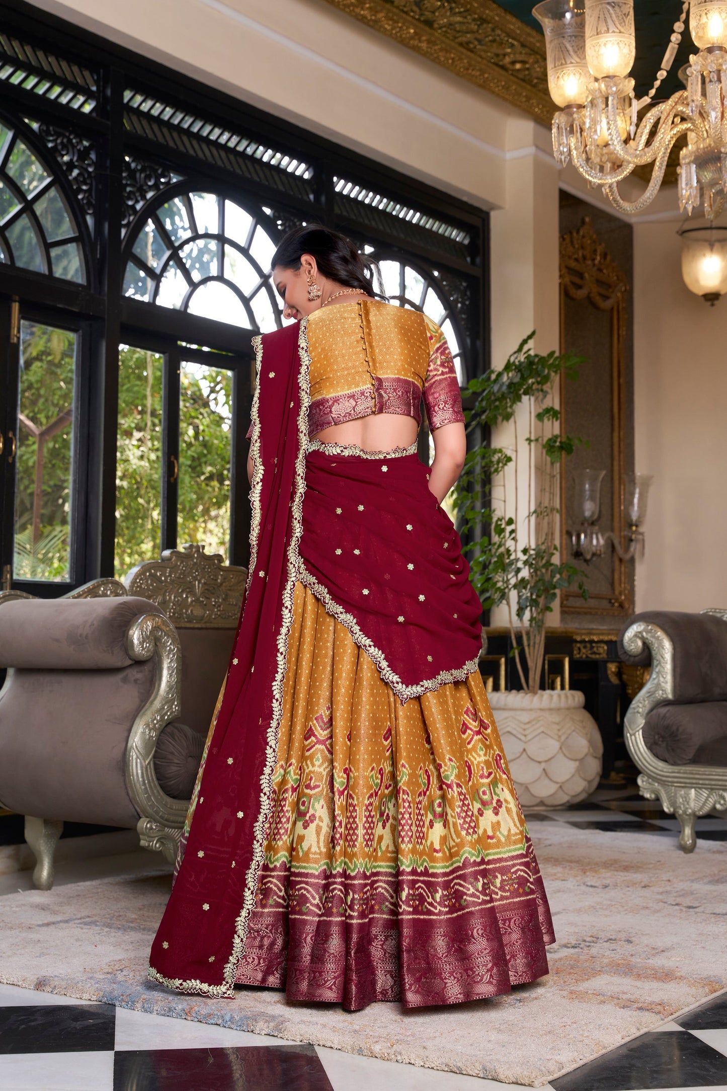 KANCHIPURAM PRINTED LEHENGA CHOLI WITH DUPATTA (WDN94) 02
