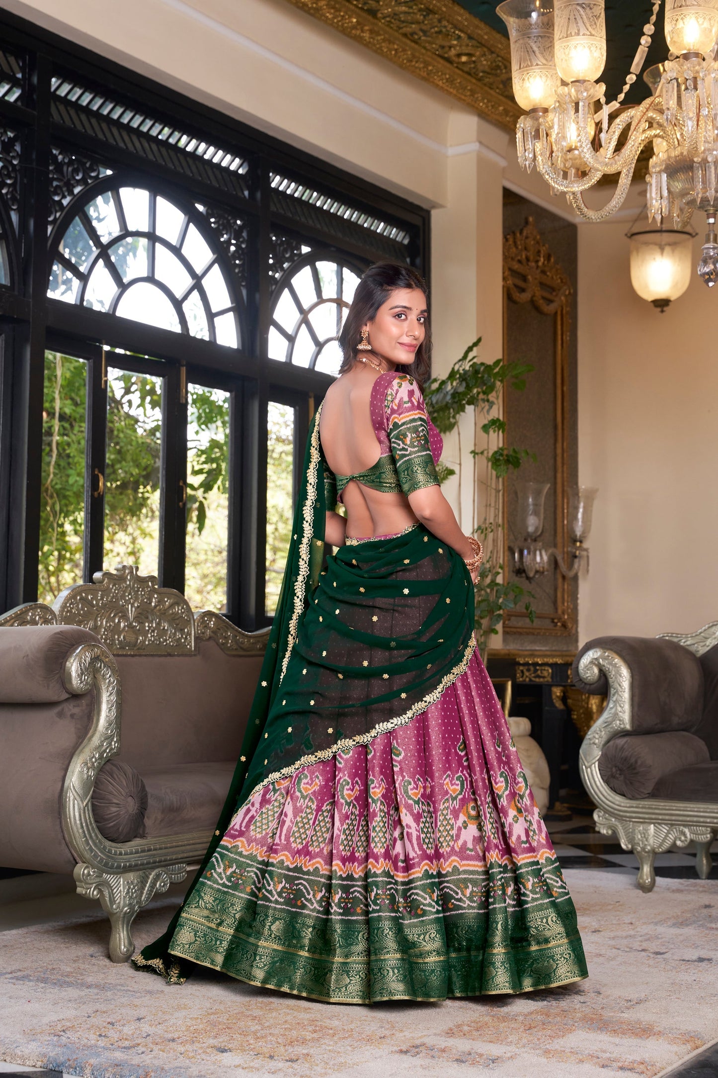 KANCHIPURAM PRINTED LEHENGA CHOLI WITH DUPATTA (WDN94) 03