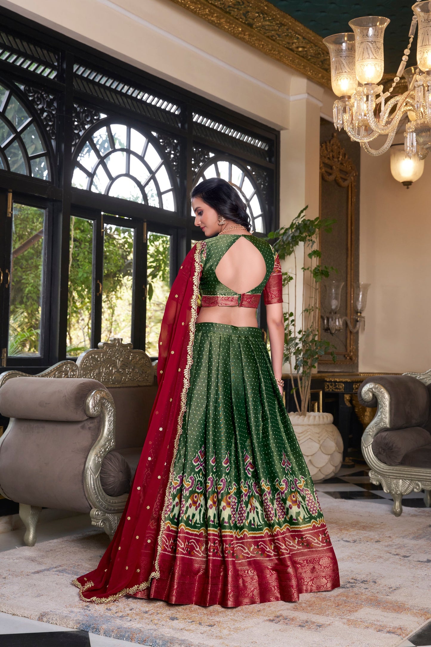 KANCHIPURAM PRINTED LEHENGA CHOLI WITH DUPATTA (WDN94)