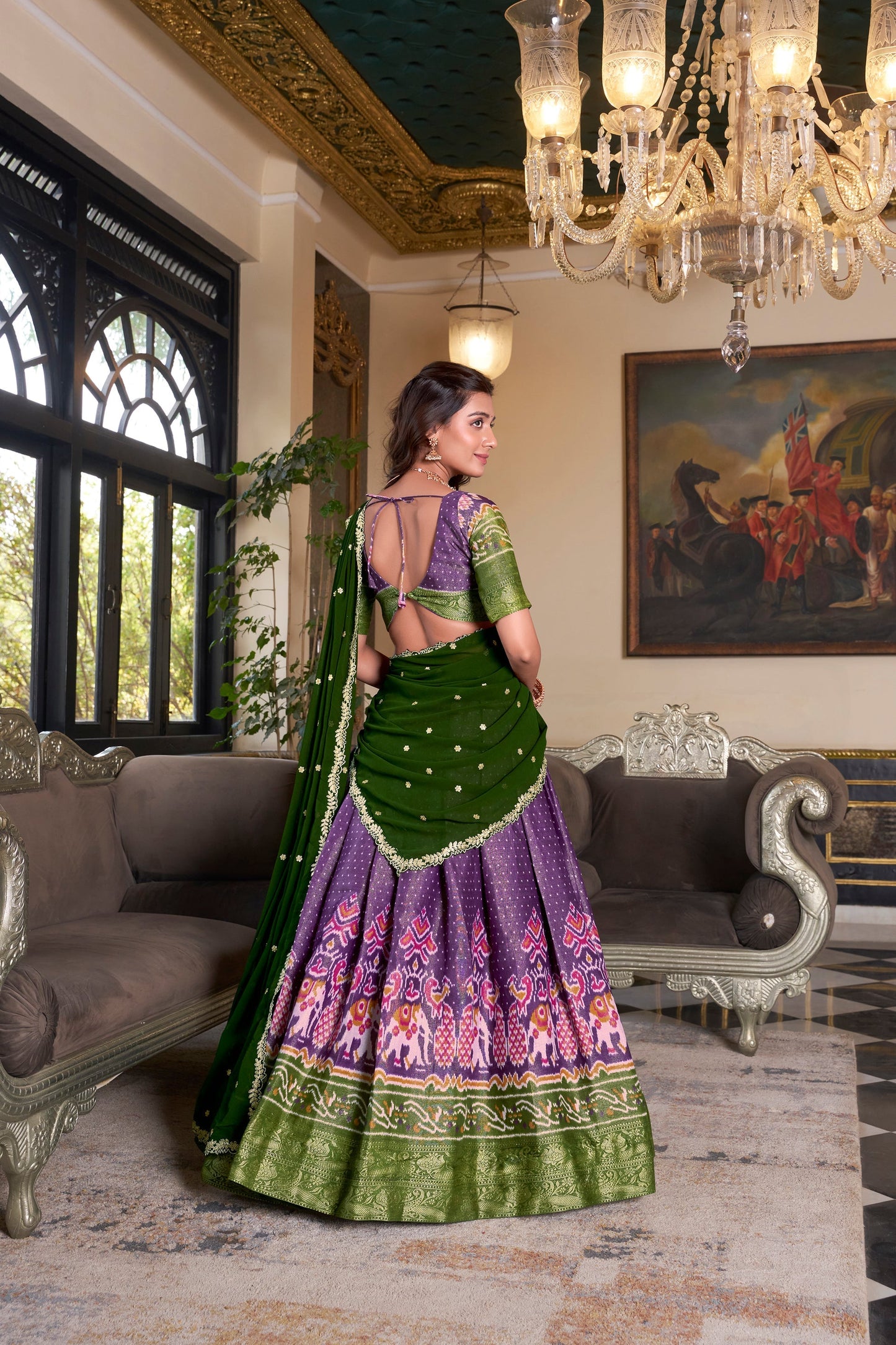 KANCHIPURAM PRINTED LEHENGA CHOLI WITH DUPATTA (WDN94) 01
