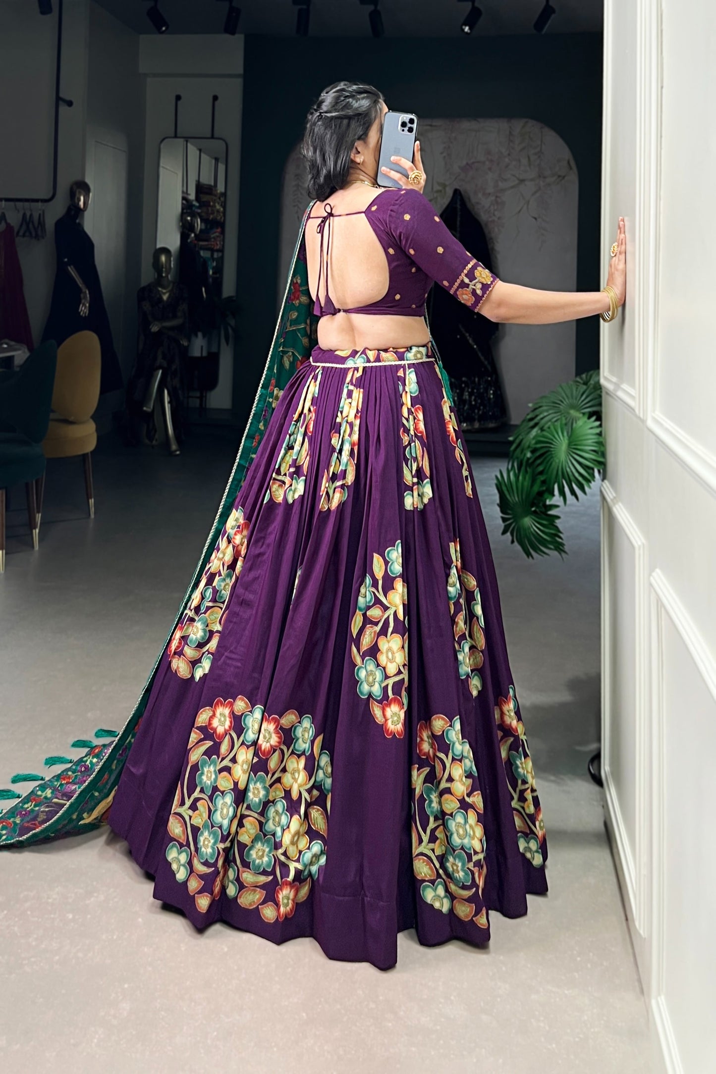 TUSSAR SILK LEHENGA CHOLI WITH DUPATA (WDN124) 03