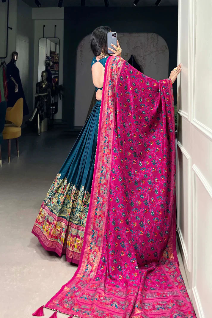 FESTIVAL SPECIAL TUSSAR SILK LEHENGA CHOLI WITH DUPATTA(WD88) (01)
