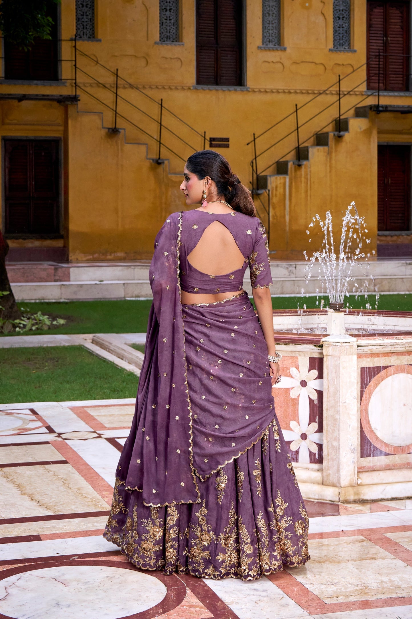 WEDDING SPECIAL CHOCOLATE CRUSH SEQUINS EMBROIDERY LEHENGA CHOLI (WDN135)