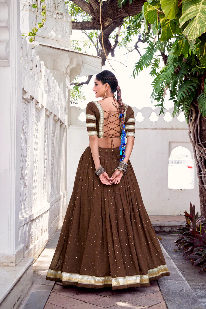 NAVRATRI SPECIAL PURE CHANDERI ZARI WEAVING LEHENGA CHOLI WITH DUPATTA(WD191) (01)