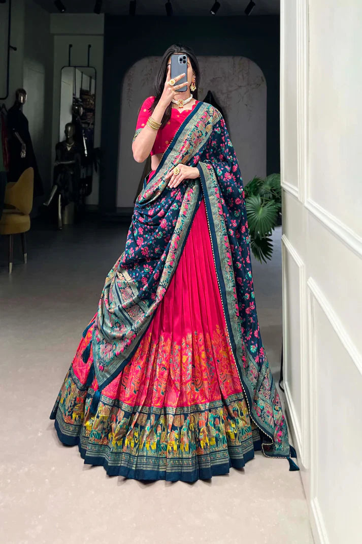 FESTIVAL SPECIAL TUSSAR SILK LEHENGA CHOLI WITH DUPATTA(WD88) (02)