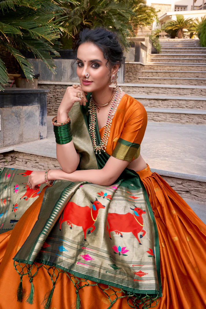 JEQUARD SILK PAITHANI LEHENGA CHOLI WITH DUPATTA(WD65)