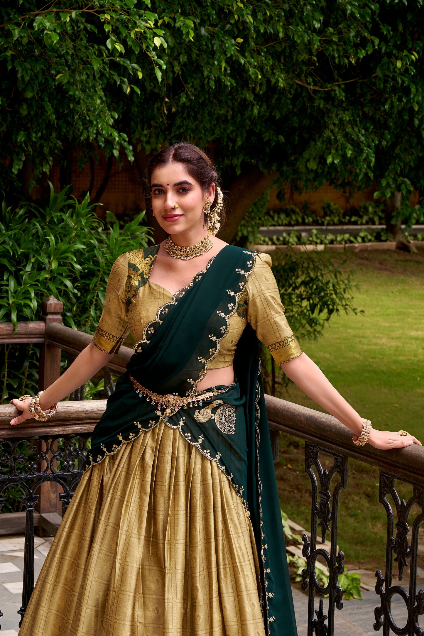 TILTON PONGAL SPECIAL POLY COTTON ZARI WEAVING WORKED LEHENGA CHOLI