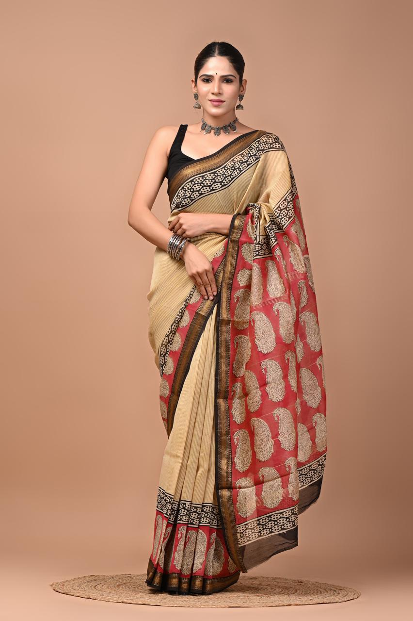 Premium Maheshwari Silk Saree (SWSRMAH81)