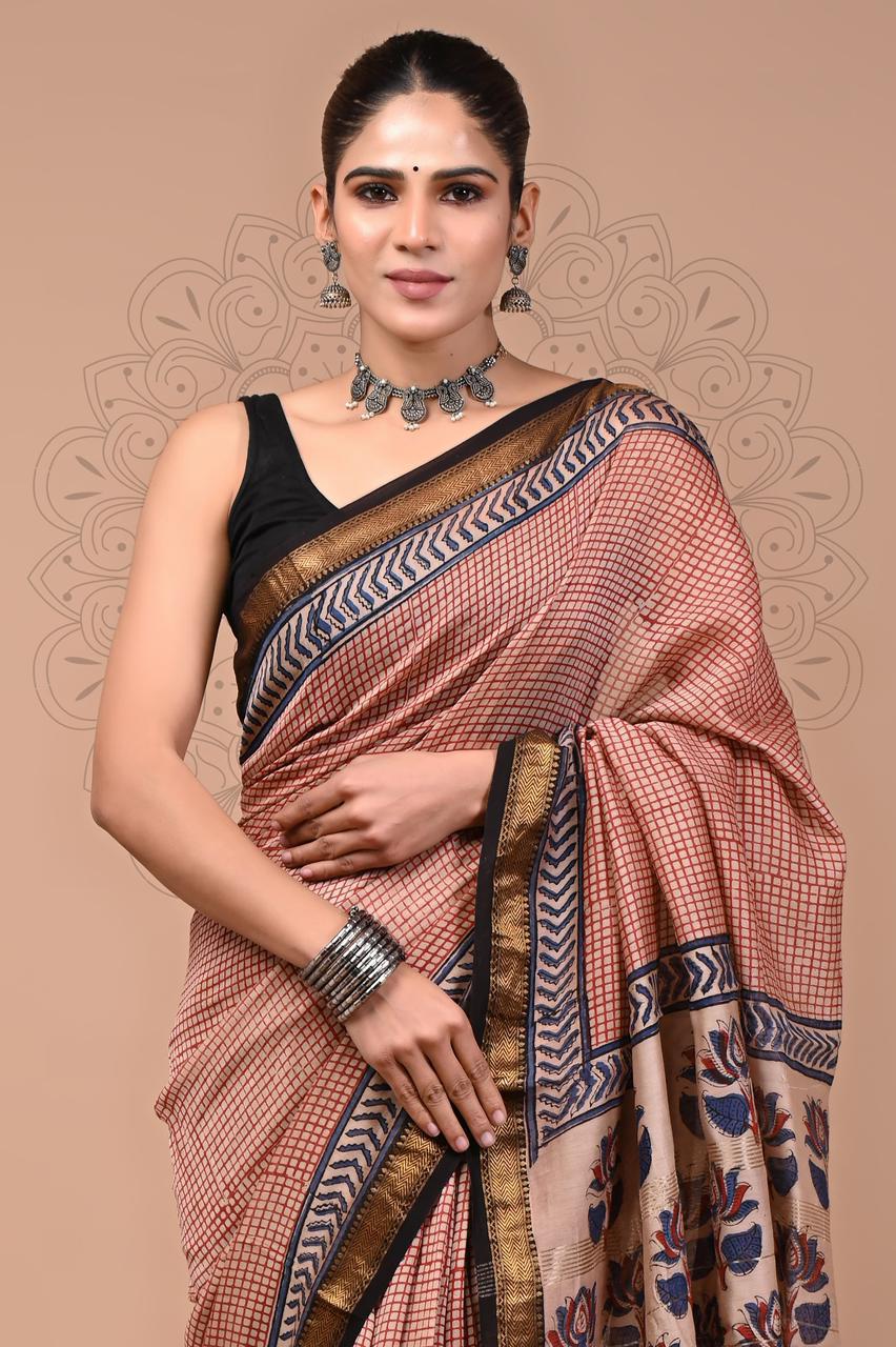 Premium Maheshwari Silk Saree (SWSRMAH78)