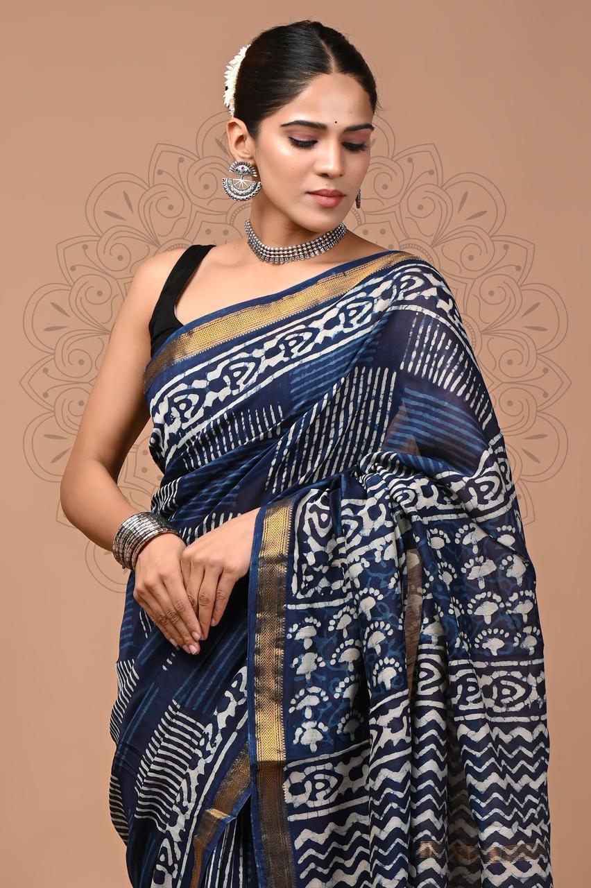 Premium Maheshwari Silk Saree (SWSRMAH57)