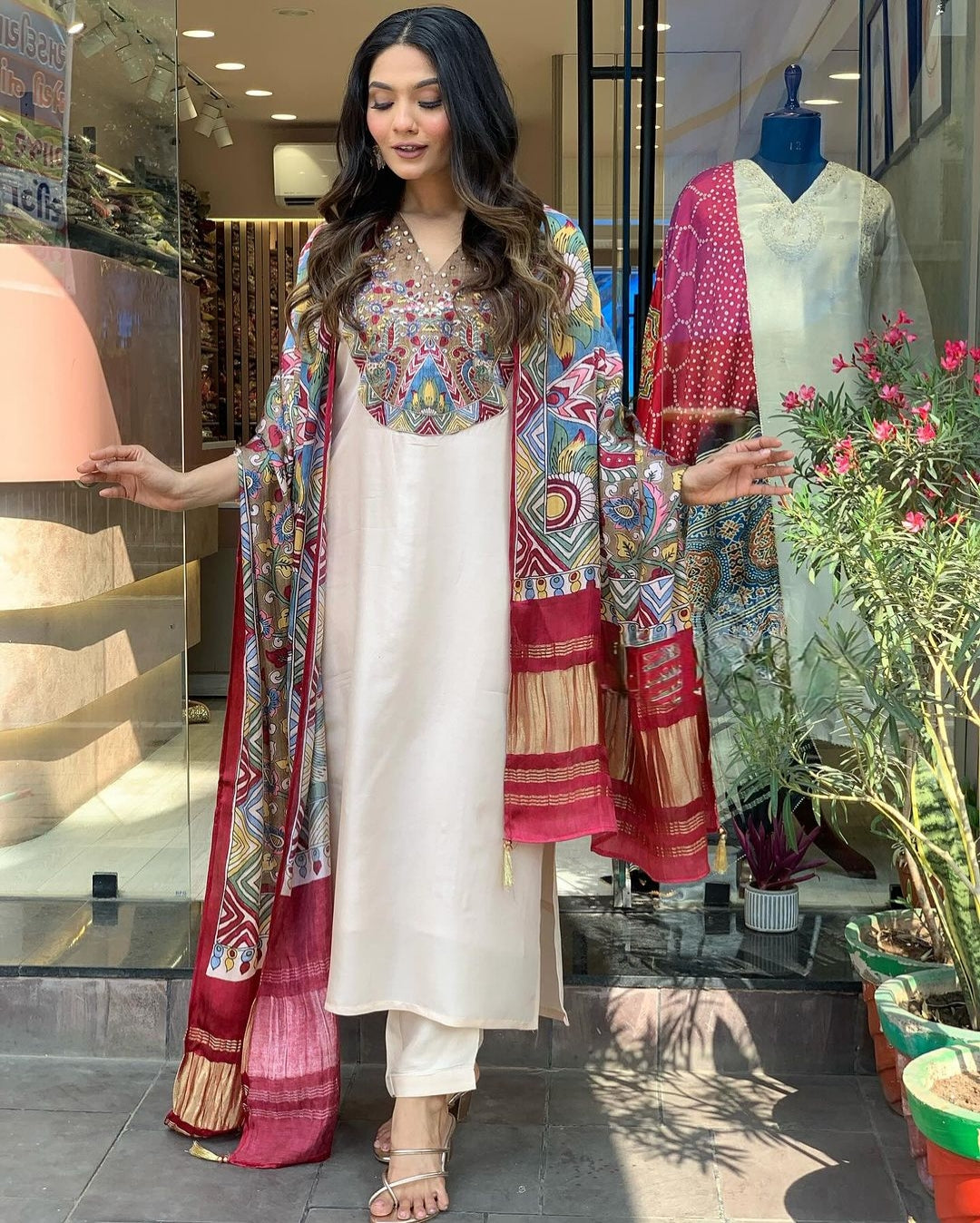 LAUNCHING EXTREMELY ELEGANT PREMIUM SILK SUIT SET WHICH IS BEAUTIFULLY DECORATED WITH ATTRACTIVE HANDWORK(WARED12)