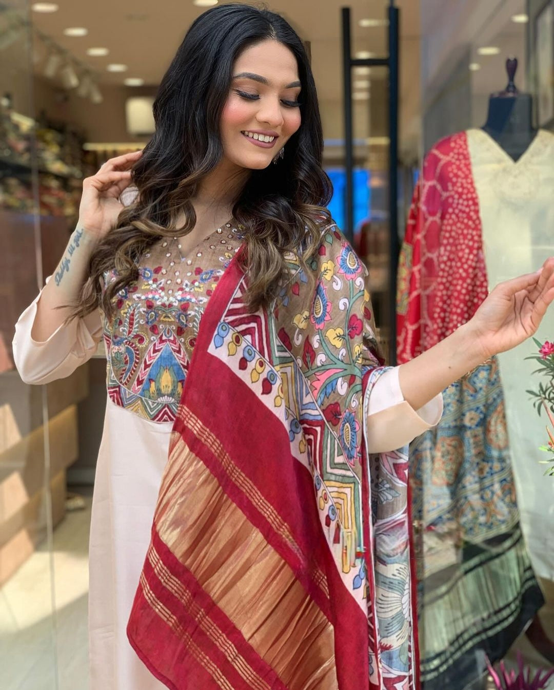 LAUNCHING EXTREMELY ELEGANT PREMIUM SILK SUIT SET WHICH IS BEAUTIFULLY DECORATED WITH ATTRACTIVE HANDWORK(WARED12)