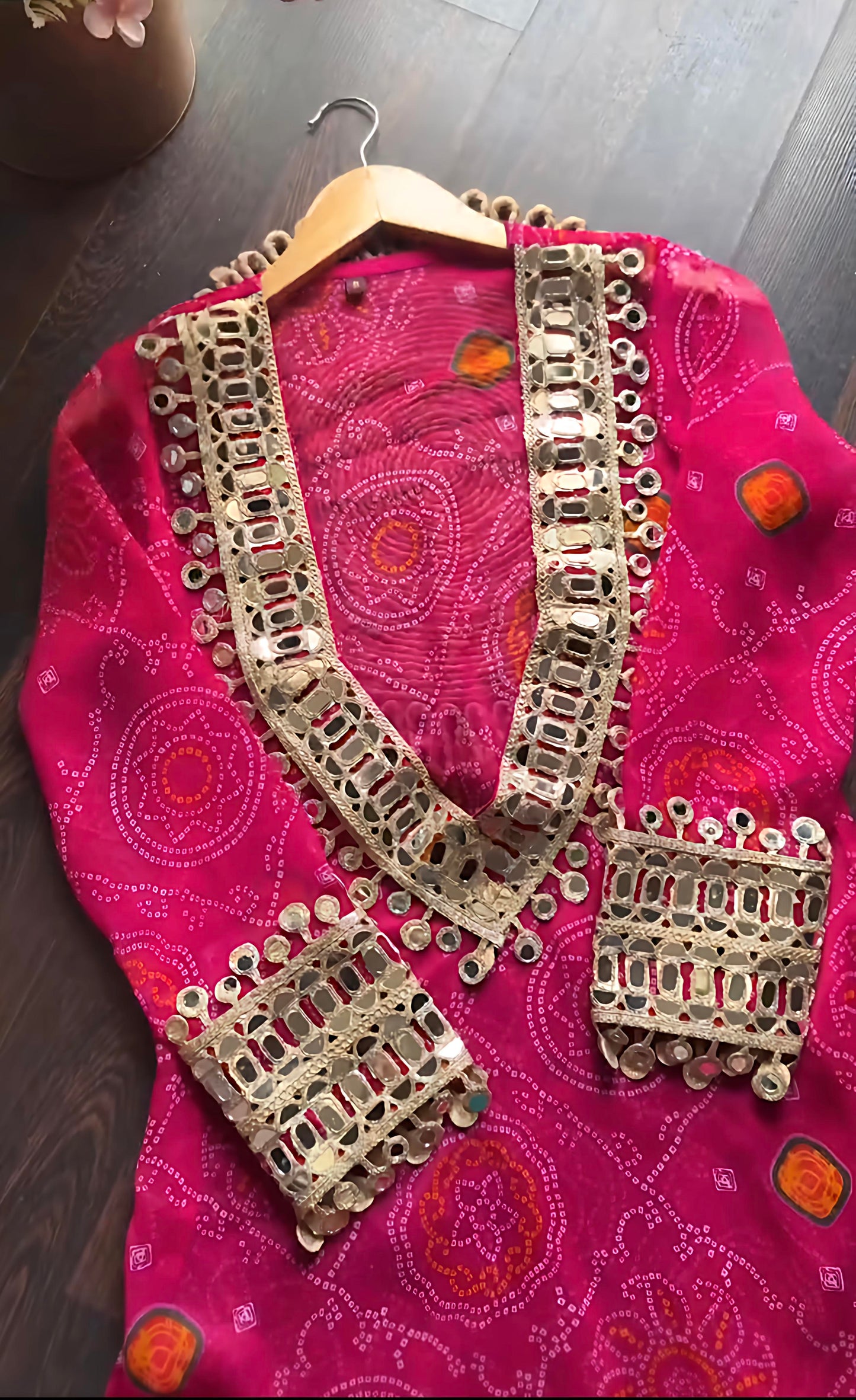 Velvet Charm Embroidered Kurta Set (Purple & Pink) 💜❤️(RD33)
