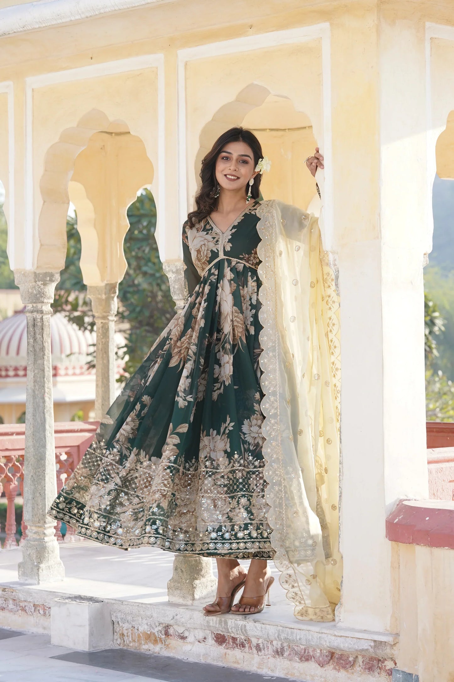 PREMIUM READYMADE ALIA CUT GOWN WITH DUPATTA SET(WARED332)
