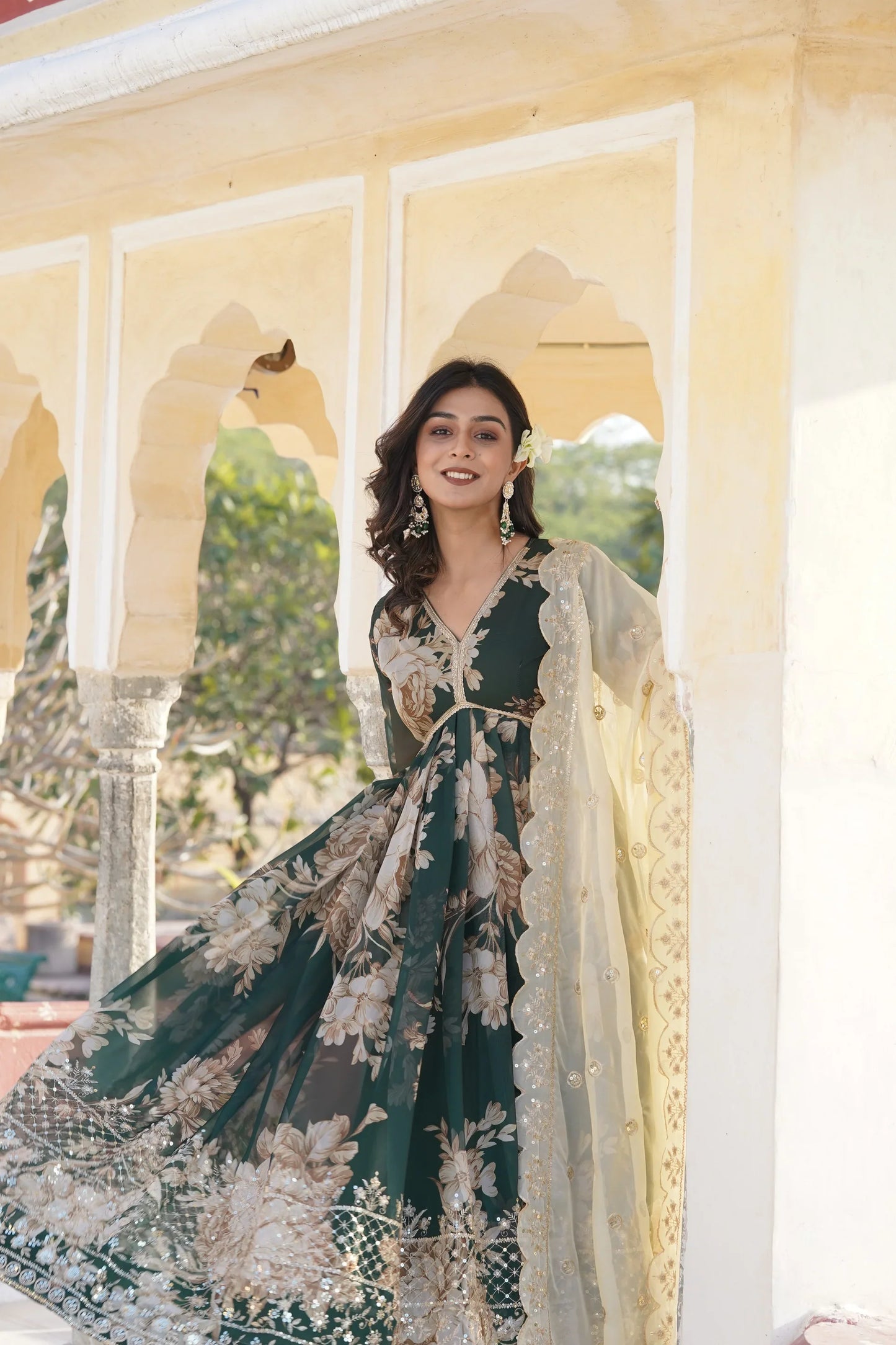 PREMIUM READYMADE ALIA CUT GOWN WITH DUPATTA SET(WARED332)