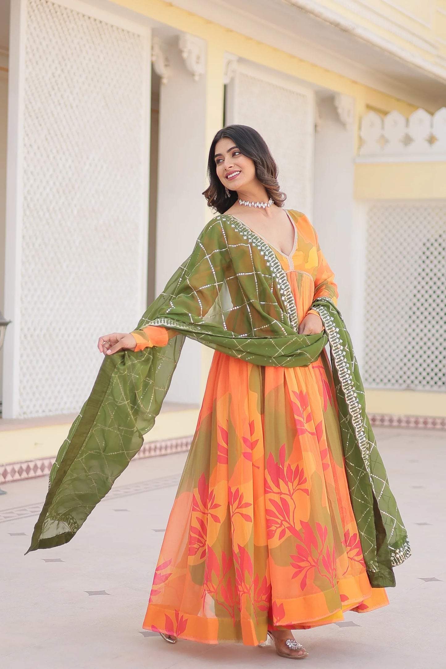 PREMIUM DESIGNER GOWN WITH DUPATTA(WARED341)