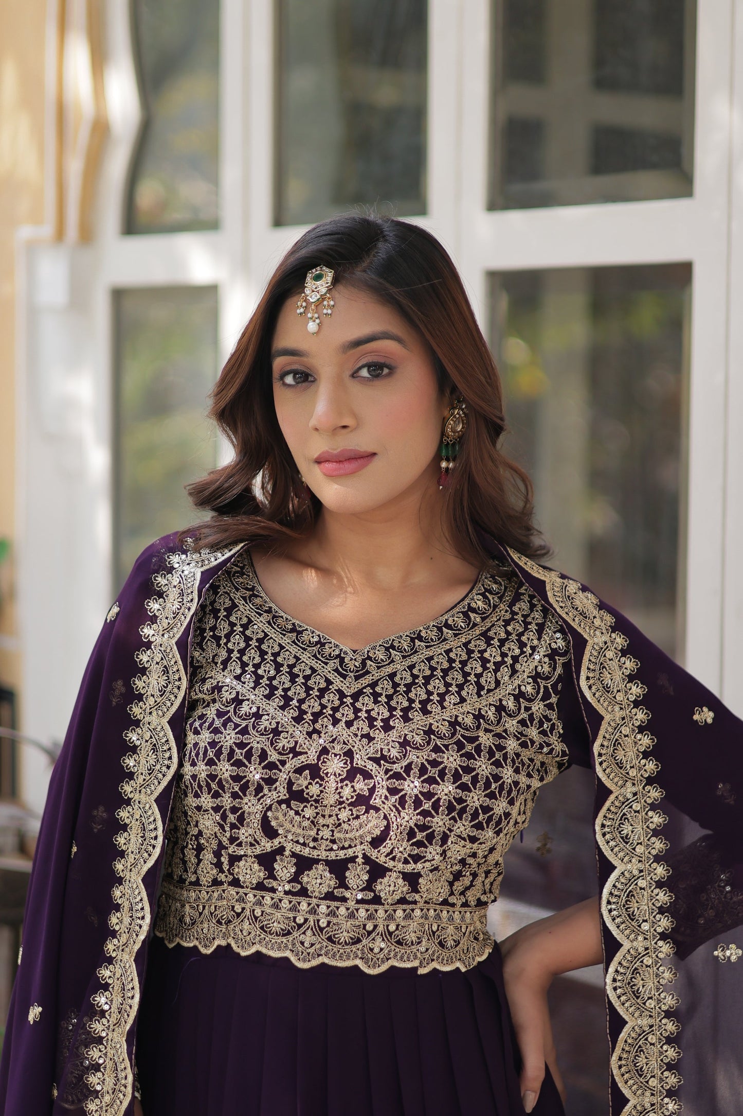 WEDDING SPECIAL BLOOMING EMBROIDERED GOWN WITH DUPATTA (WDN34)