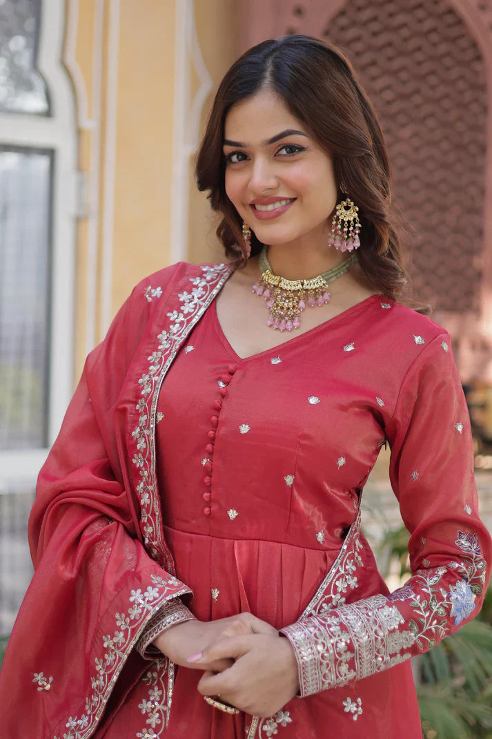 VISCOS COSMOS SEQUINS EMBROIDERED GOWN WITH DUPATTA(WD72)