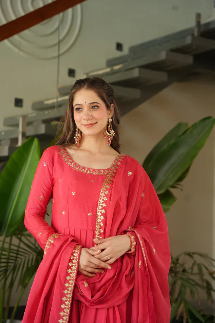 CHINON SEQUANCE EMBROIDERED GOWN WITH DUPATTA(WD83) (01)