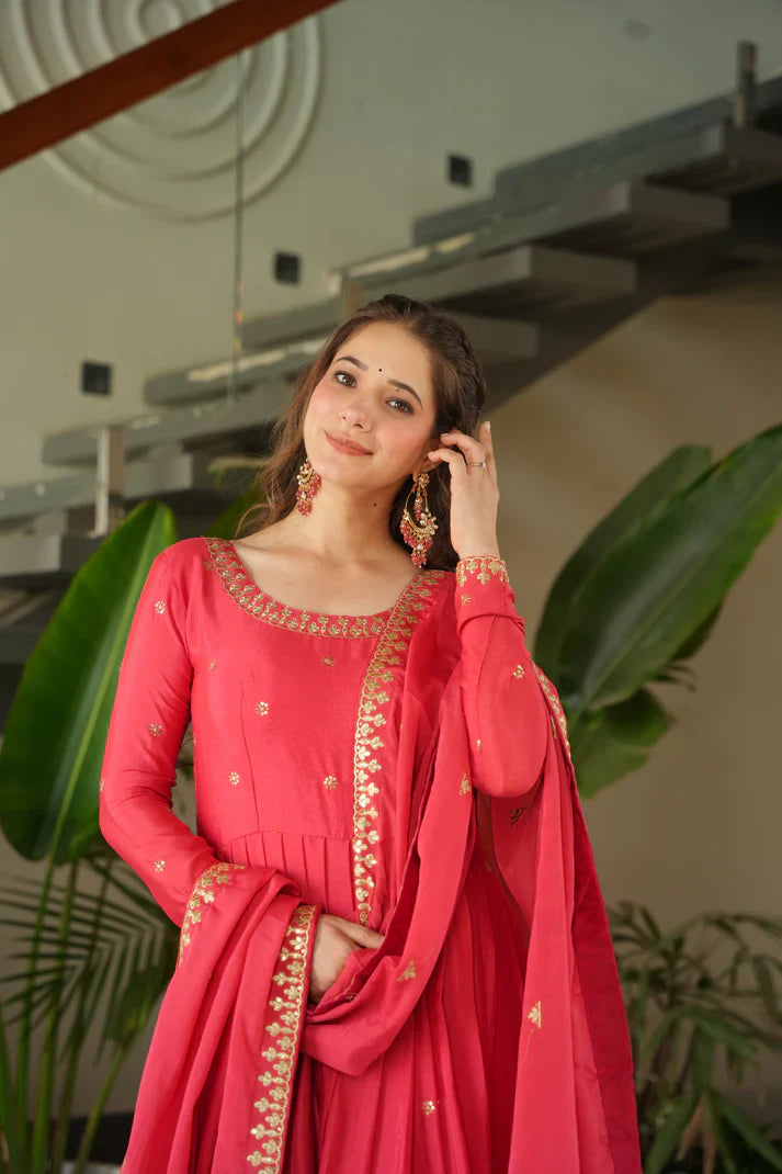 CHINON SEQUANCE EMBROIDERED GOWN WITH DUPATTA(WD83) (01)