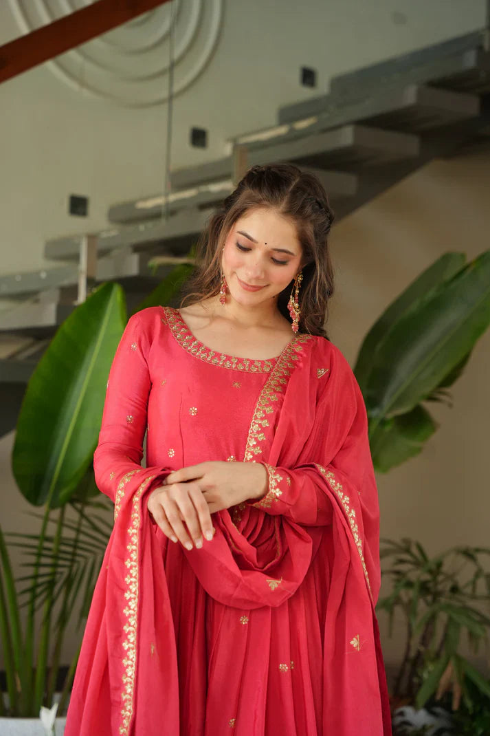CHINON SEQUANCE EMBROIDERED GOWN WITH DUPATTA(WD83) (01)