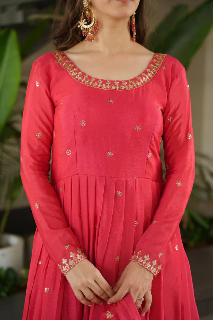 CHINON SEQUANCE EMBROIDERED GOWN WITH DUPATTA(WD83) (01)