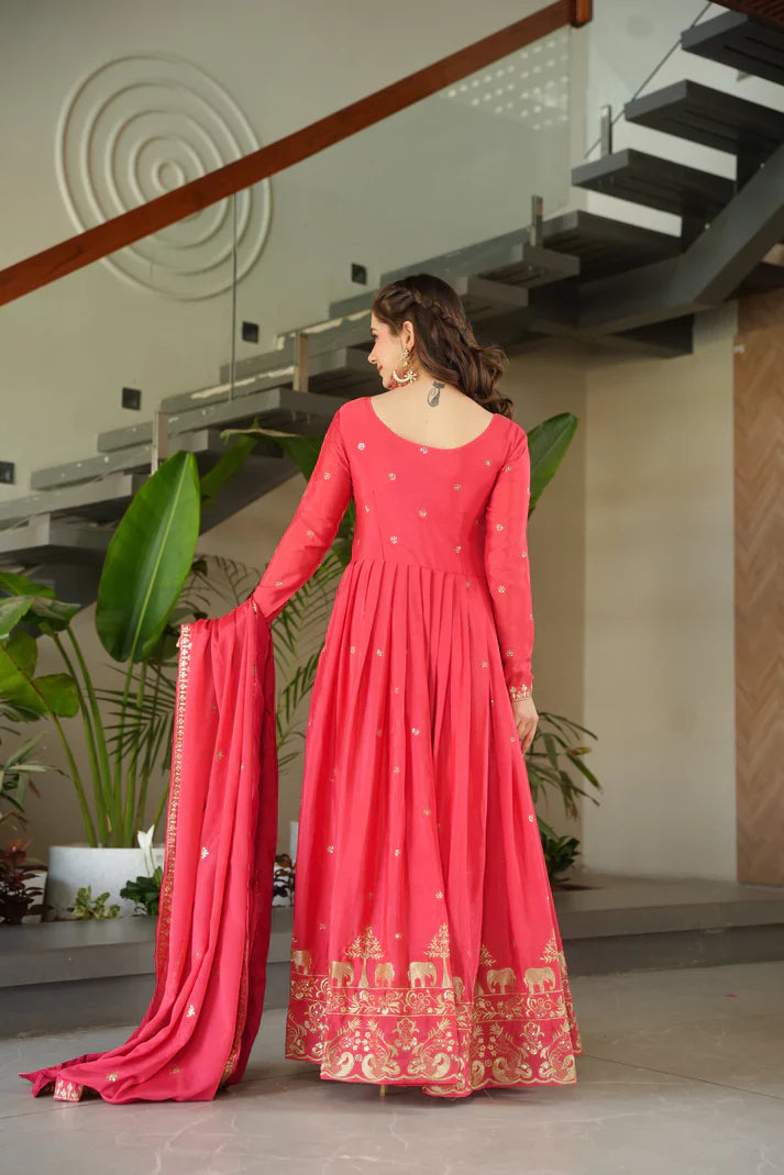 CHINON SEQUANCE EMBROIDERED GOWN WITH DUPATTA(WD83) (01)