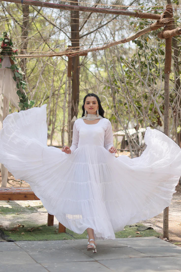 Desirable Women's gown Made With Faux Blooming Fabrics and Designer Embroidered Dupatta(WD16) (03)