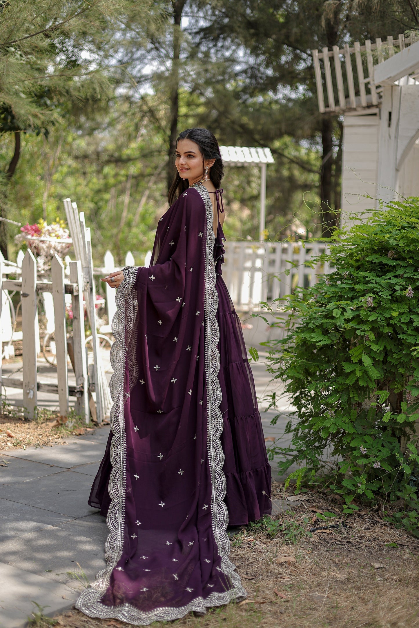 Tilton Desirable Women's gown Made With Faux Blooming Fabrics and Designer Embroidered Dupatta