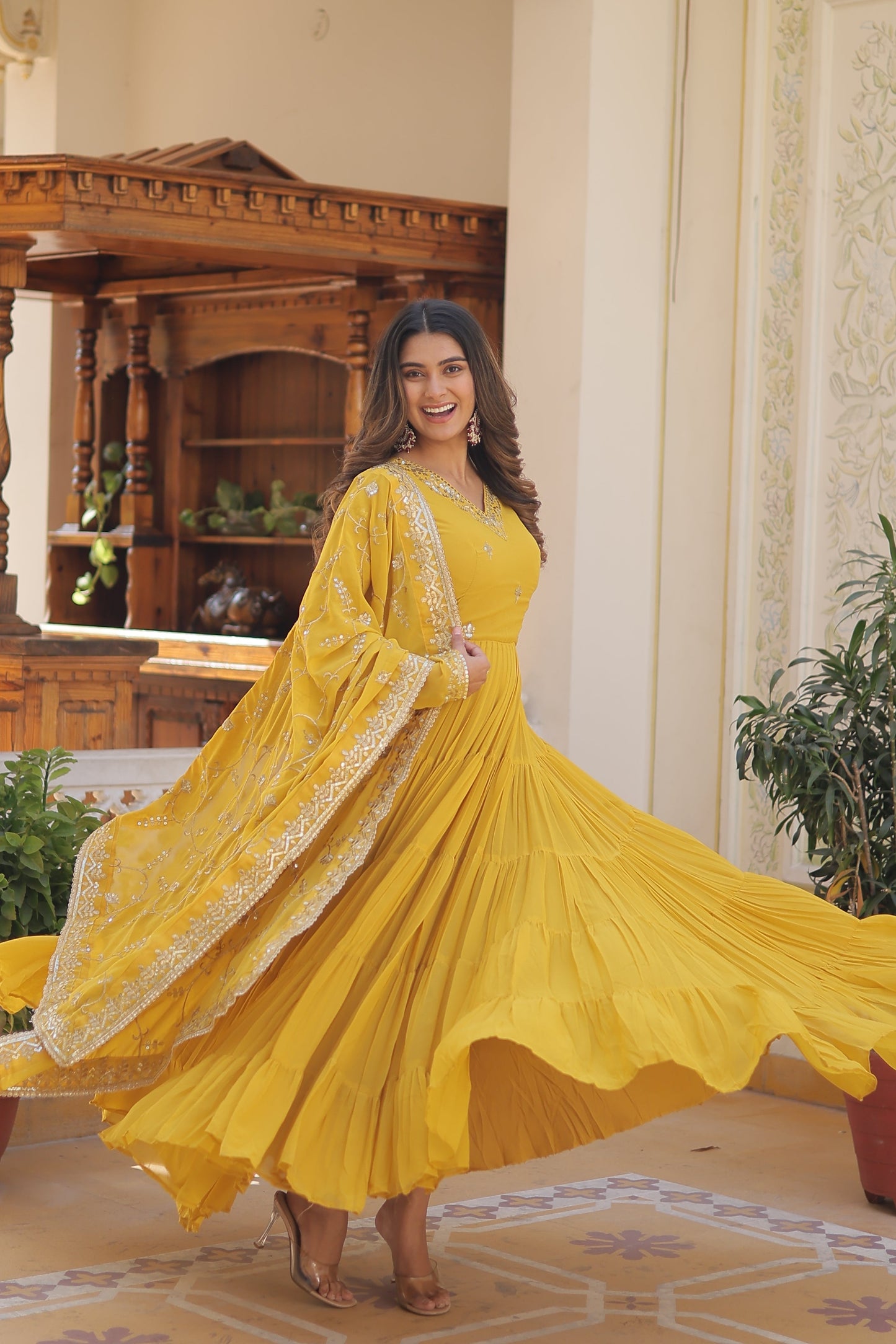 Tilton premium gown with dupatta