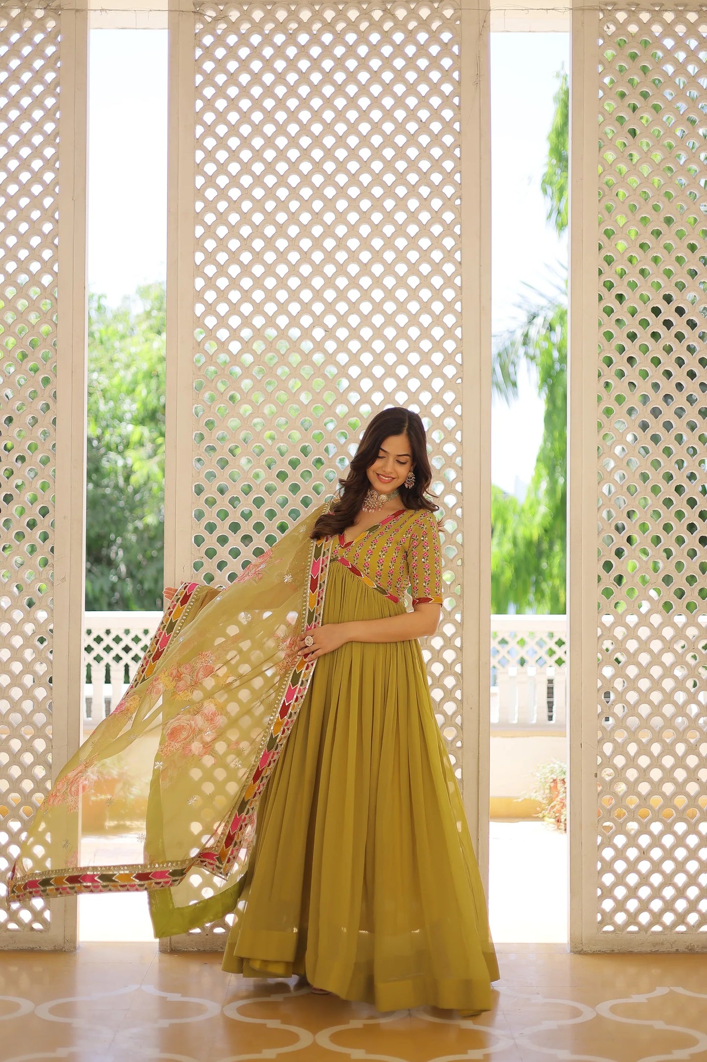 PREMIUM DESIGNER GOWN WITH DUPATTA(WARED343)