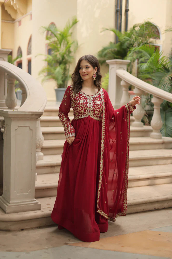 FESTIVAL SPECIAL SEQUINS EMBROIDERES GOWN WITH DUPATTA(WD13)