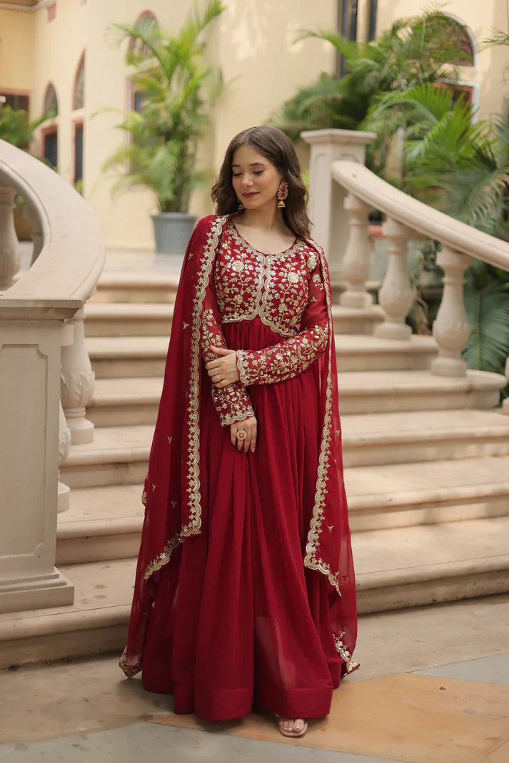 FESTIVAL SPECIAL SEQUINS EMBROIDERES GOWN WITH DUPATTA(WD13)