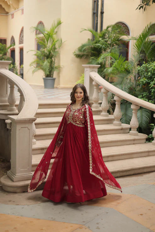FESTIVAL SPECIAL SEQUINS EMBROIDERES GOWN WITH DUPATTA(WD13)
