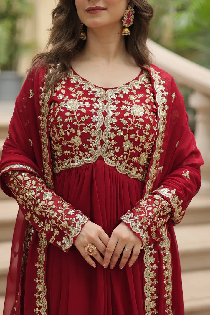 FESTIVAL SPECIAL SEQUINS EMBROIDERES GOWN WITH DUPATTA(WD13)