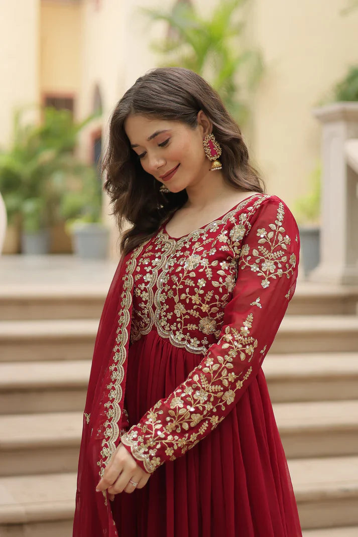 FESTIVAL SPECIAL SEQUINS EMBROIDERES GOWN WITH DUPATTA(WD13)