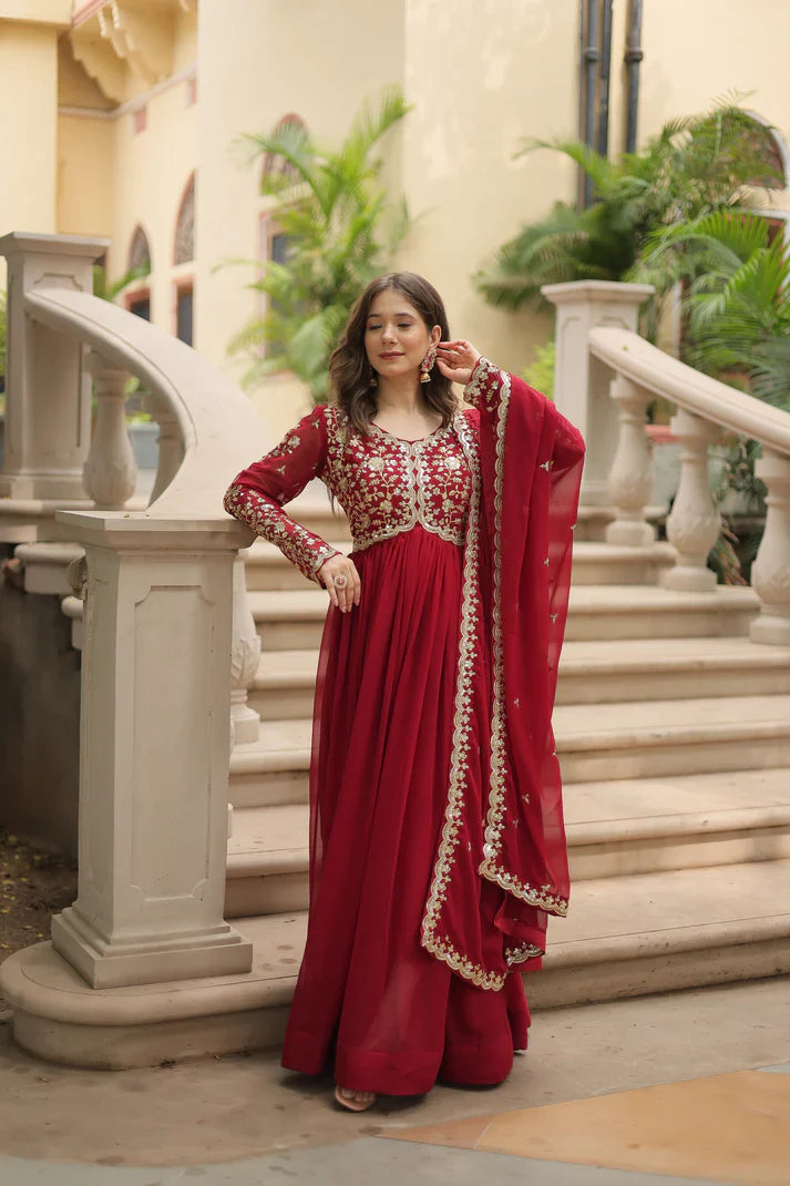 FESTIVAL SPECIAL SEQUINS EMBROIDERES GOWN WITH DUPATTA(WD13)