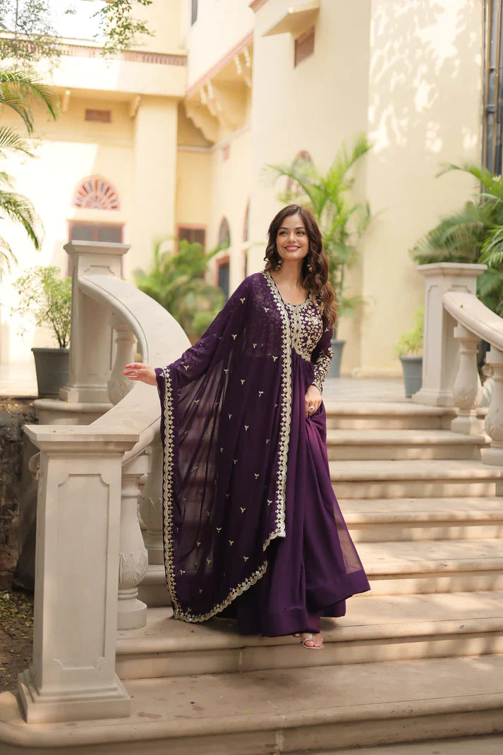 FESTIVAL SPECIAL SEQUINS EMBROIDERES GOWN WITH DUPATTA(WD13) (01)