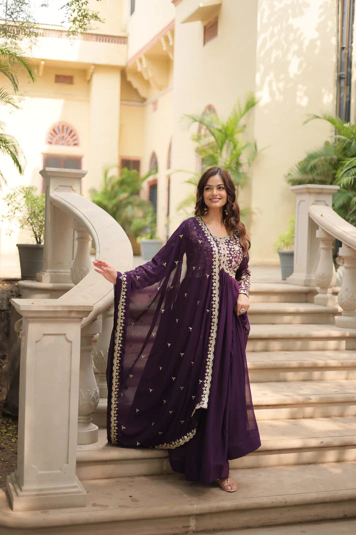 FESTIVAL SPECIAL SEQUINS EMBROIDERES GOWN WITH DUPATTA(WD13) (01)