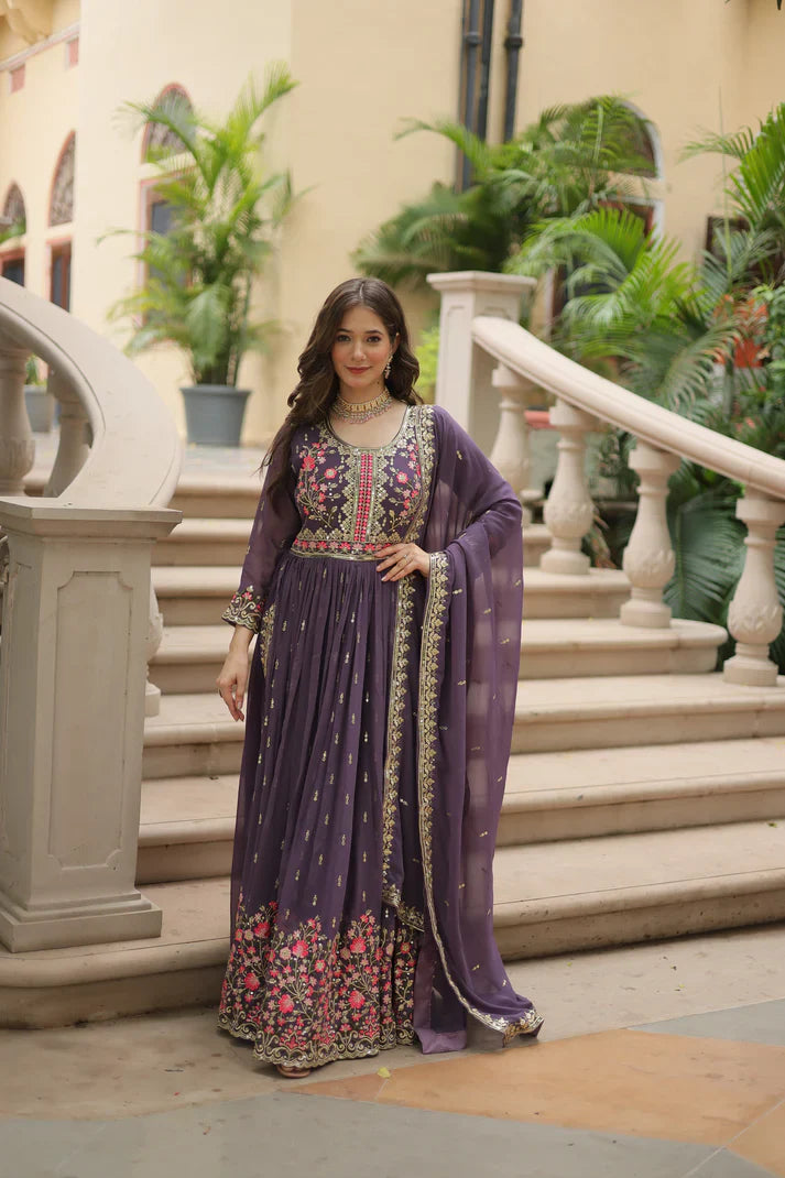 WEDDING SPECIAL FAUX GEORGETTE EMBROIDERED SHARARA WITH DUPATTA(WD126)(02)