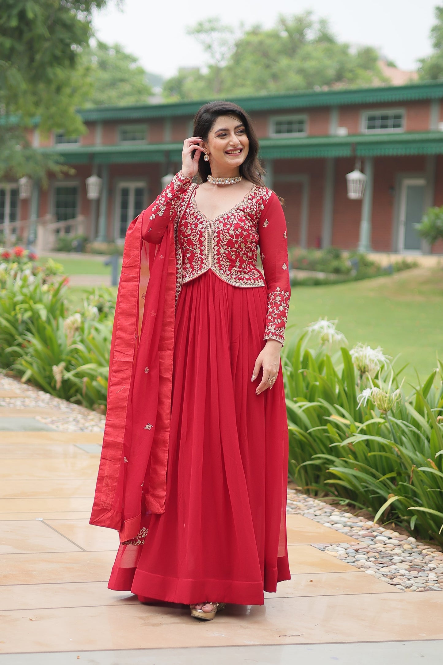 WEDDING SPECIAL FAUX BLOOMING SEQUINS EMBROIDERED GOWN WITH DUPATTA (WDN32) 01