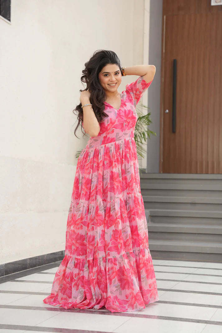 SUMMER SPECIAL GEORGETTE PRINTED GOWN(WD93)