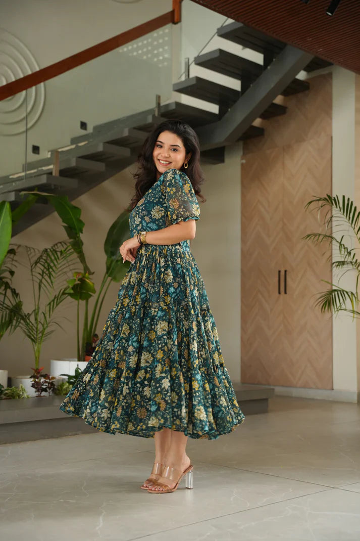 FAUX GEORGETTE PRINTED GOWN FOR SUMMER(WD79)