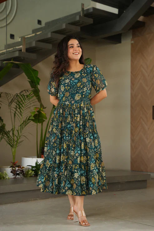 FAUX GEORGETTE PRINTED GOWN FOR SUMMER(WD79)