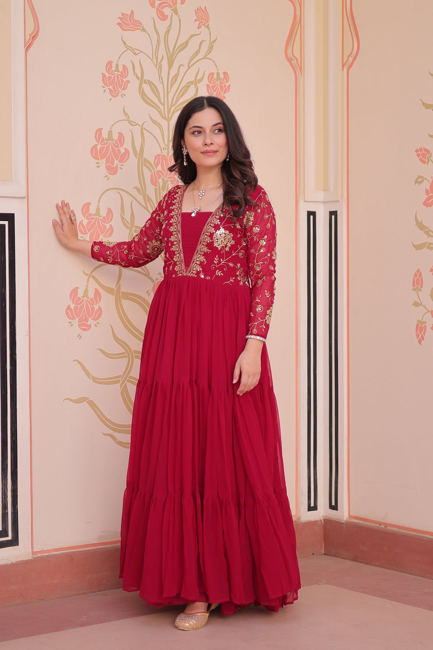 FESTIVAL SPECIAL SEQUINS AND ZARI EMBROIDERED GOWN (WDN52)