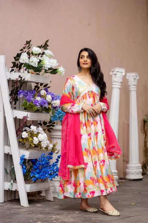 FESTIVAL SPECIAL CHINON GOWN WITH DUPATTA(WD48)