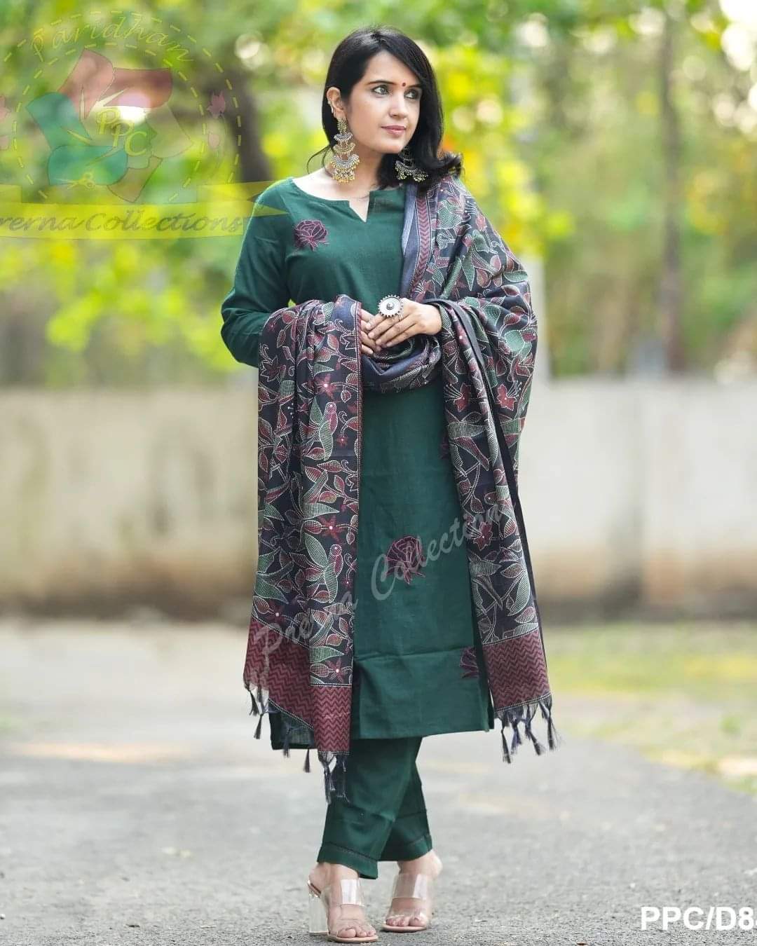 South cotton khaadi kurta set with matching embroidery (WARED365)