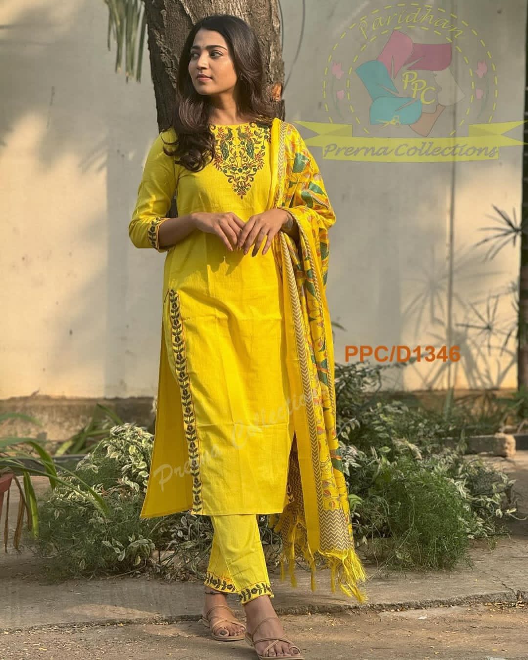 Presenting Beautifully Cotton premium embroidery kurta set for all occasions Come with premium khadi silk Dupata(WARED353)